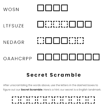 Secret Word Scramble Puzzles